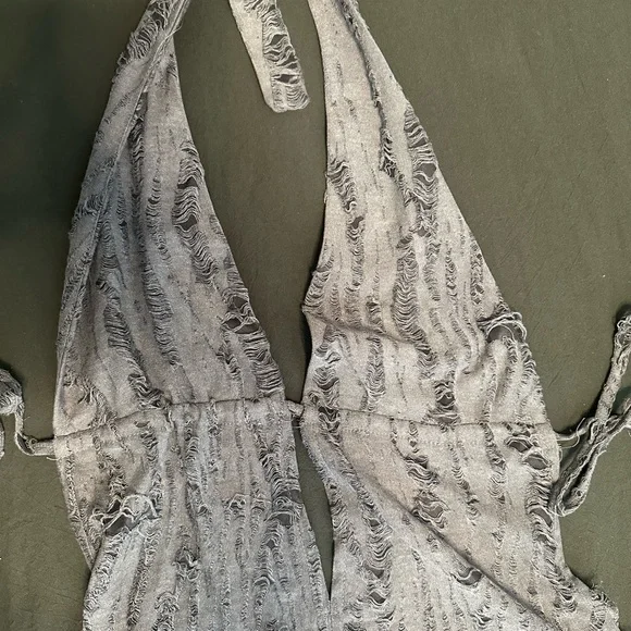 Edikted Charcoal Halter Swim Cover-Up - Picture 4 of 7